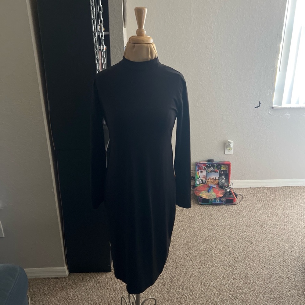 Elegant Black Long Sleeve Dress